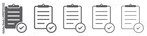 Checklist clipboard icons with checkmarks symbolizing completion and tasks