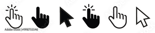 Click icons mouse cursor pointer finger hand gesture click symbol