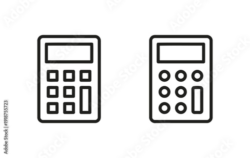 Calculator icons outline different button layouts