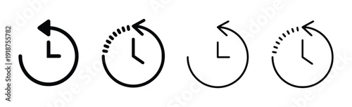 Clock and arrow icons symbolizing time and history