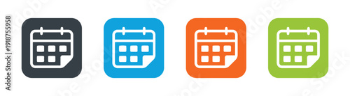 Calendar icons in various colors representing planning and scheduling events