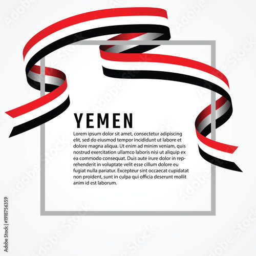 Yemen national flag design with informational text