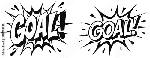 Comic Style Goal Text Vector Illustration