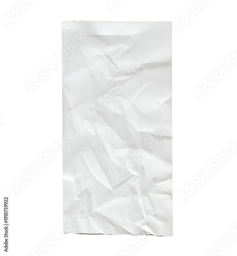 Crumpled Blank White Receipt Paper