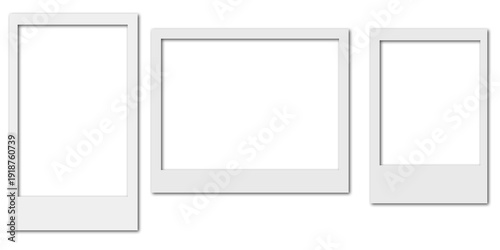 Blank Polaroid Photo Frames Mockup Isolated on Black Background