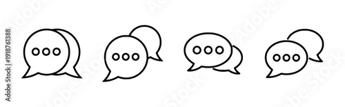 Collection of chat bubble icons with ellipses representing typing or messages