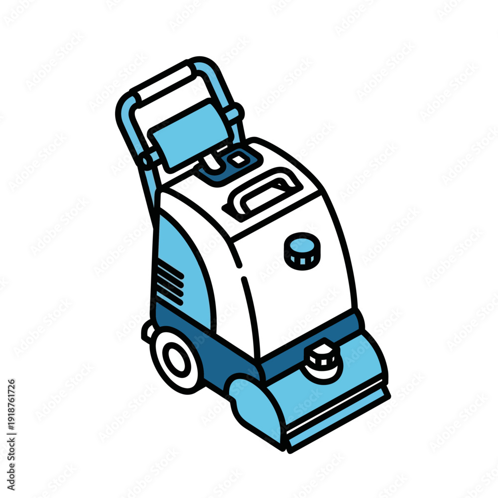 Naklejka premium Cleaning Equipment Floor Care Machine Illustration.