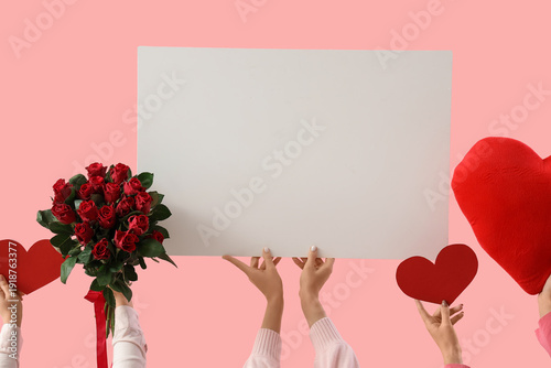 Female hands with blank pos...