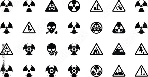 Set of black outline automotive and industrial icons representing various mechanical components maintenance services parts and essential technical concepts for application design