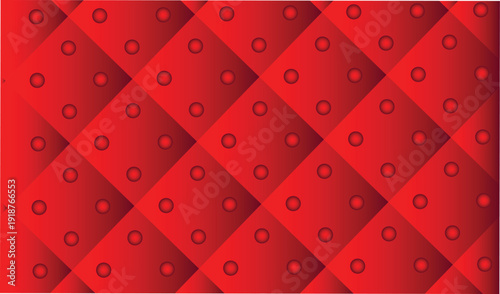 Red diamond pattern with embossed circles abstract background texture, modern geometric seamless design, vibrant luxury graphic backdrop, 3d effect