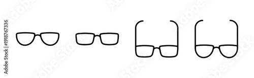 Collection of glasses icons in various styles and sizes