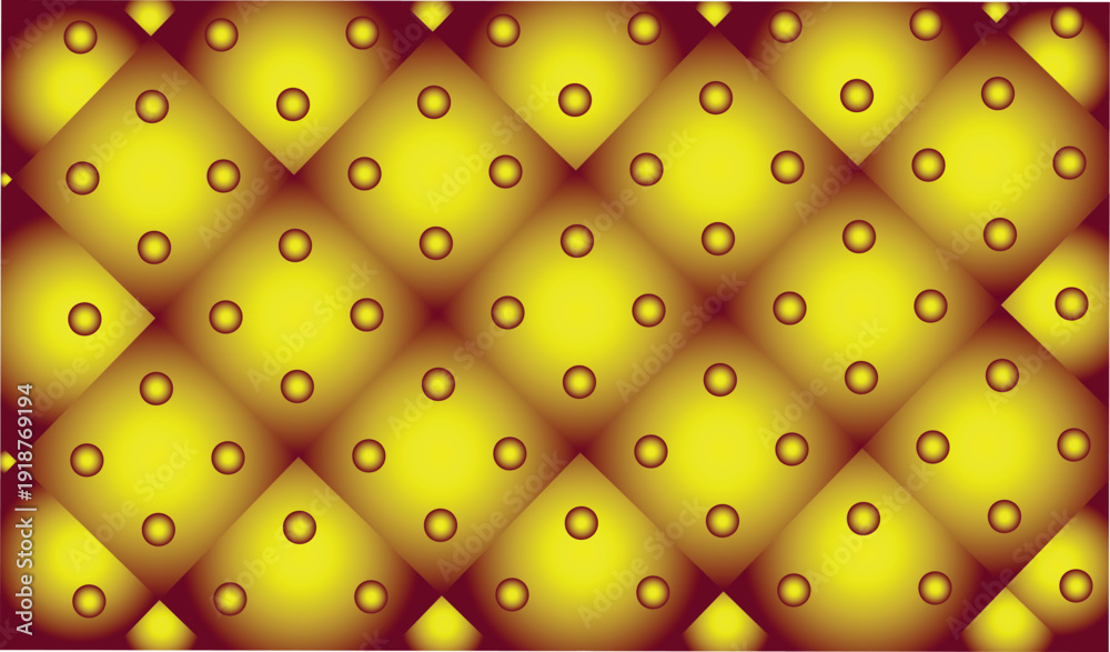 Obraz premium Golden yellow and brown diamond patterned surface with raised spheres, suggesting luxury and quality in abstract design.