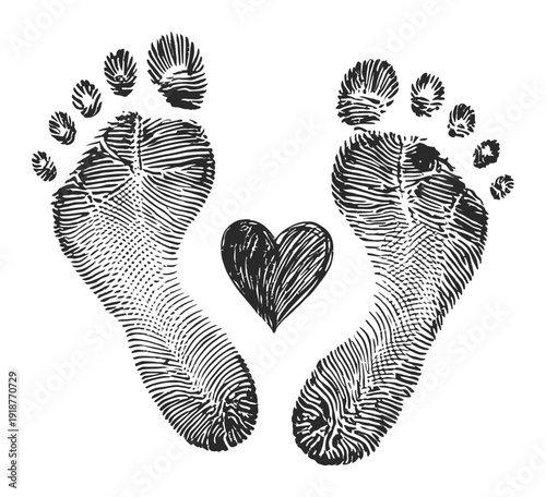 Baby Footprints and Heart Symbol - A Symbol of Love and New Beginnings