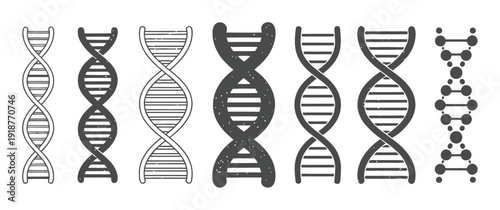 Collection of DNA Double Helix in Various Styles