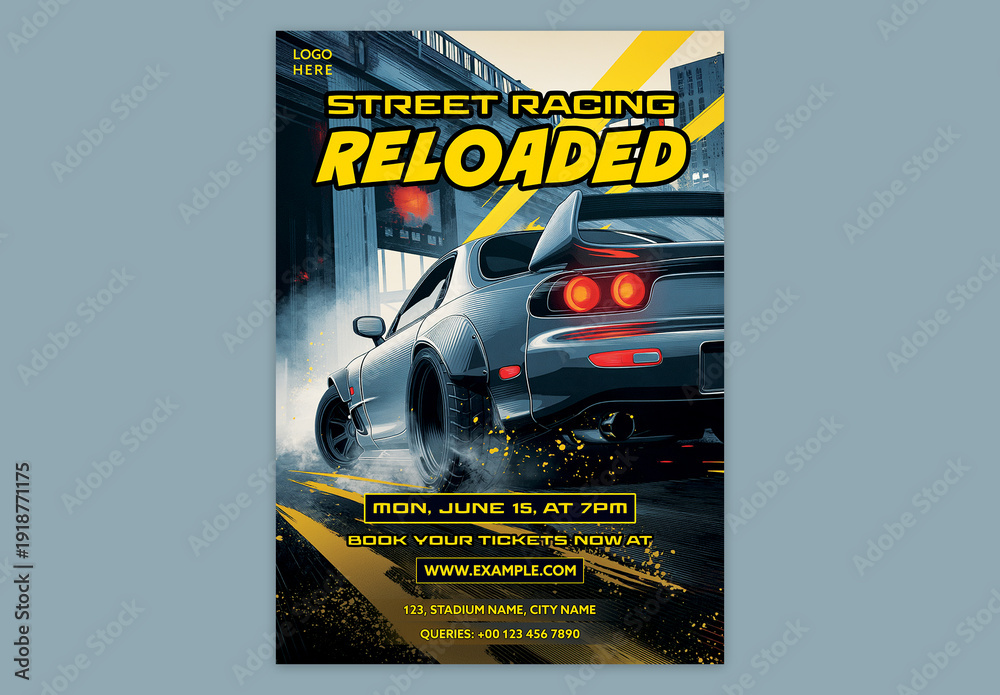 Editable Motorsport Racing Championship Event Flyer Template with ...