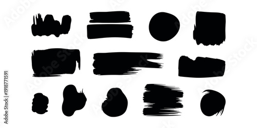 Black brush strokes on white background 