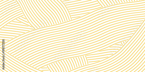 Yellow instant noodles, pasta, and spaghetti textures with geometric wavy lines. modern.