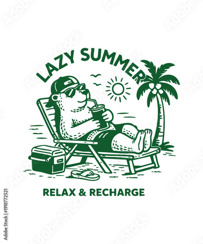 lazy summer t-shirt design 