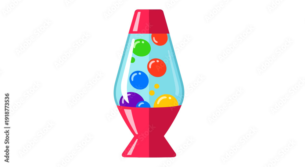 Fototapeta premium Lava Lamp Vector Illustration, Retro Design, Colorful, Isolated, Home Decor, Vector Graphic