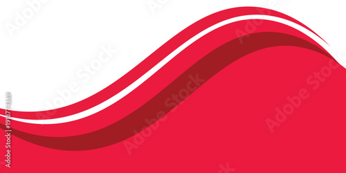Curved red background. Curved Header and Footer Elements EPS 10