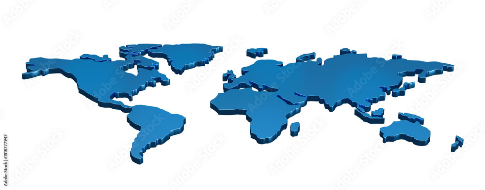 Obraz premium 3D World Map Planet Earth Global Globe International Geography PNG