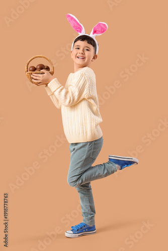 Cute little boy in bunny ea...