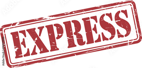 Red Ink Stamp with "EXPRESS" Text: Urgent Shipping, Fast Delivery, and Deadline Concepts Depicted in Vintage Style for Business Communications and Design Projects
