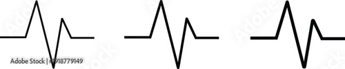 Heartbeat Pulse Line Icon Set Vector Illustration for Medical and Health Monitoring