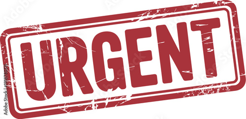 Urgent Rubber Stamp: A Red and Textured Impression for Important Notices, Indicating Priority, Alerting to Deadlines, and Conveying a Sense of Immediacy for Critical Matters