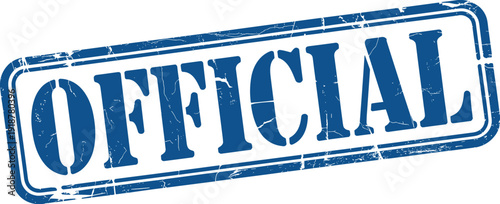 Blue Official Stamp with Grunge Texture: Authentic Validation and Approval for Business Documents, Legal Paperwork, and Government Records with a Textured Impression