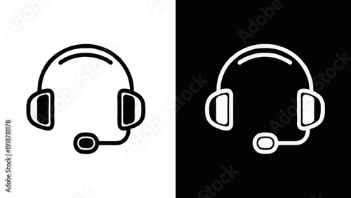Set of music headphones and computer security padlock icon vector design for safe internet web protection