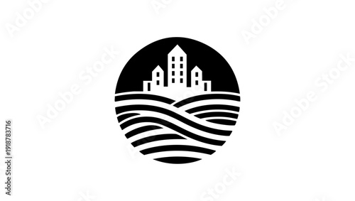 bondi beach logo vector, qatar national day in black and white vector minimal logo, Mosq Illustration Vector Free Vector, Business logo vector, Elite estates emblematic property icon urban utopia real