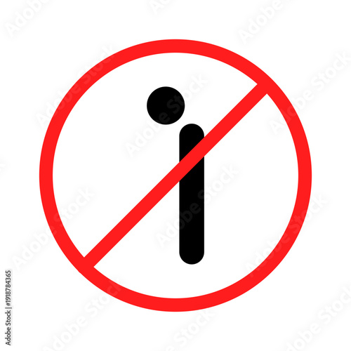 Photography No Standing or Loitering Prohibited Sign Icon for Public Information