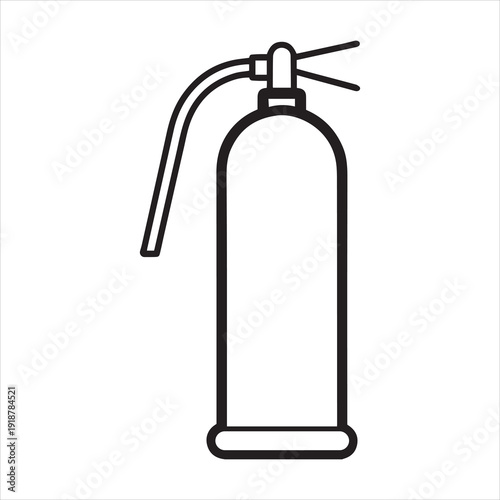 Fire extinguisher outline emergency safety illustration