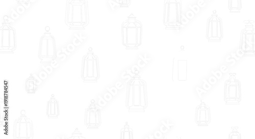 Subtle white background pattern features faint outlines of hanging.