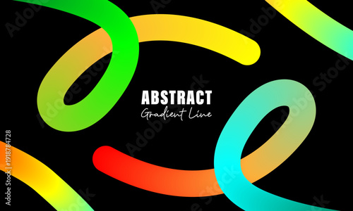 A group of colorful gradient line form a modern and minimalist professional look banner or background for presentation
