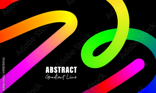 A group of colorful gradient line form a modern and minimalist professional look banner or background for presentation