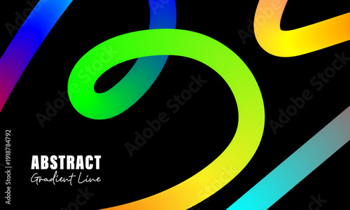 A group of colorful gradient line form a modern and minimalist professional look banner or background for presentation