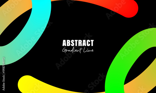 A group of colorful gradient line form a modern and minimalist professional look banner or background for a presentation