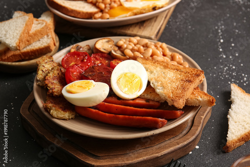 Plate of tasty English brea...