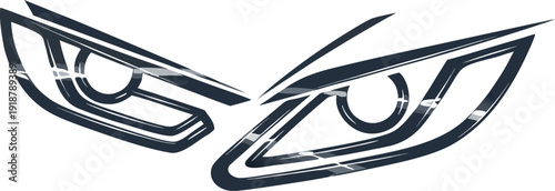 Menacing Evil Eyes Vector Illustration