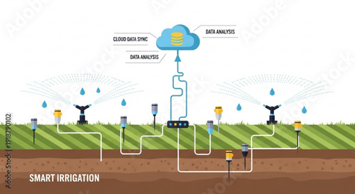 Smart irrigation system with cloud based analytics and sensor data for efficient water management in agriculture