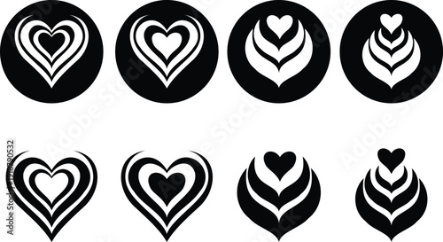 This black coffee latte icon set features a sleek style that emphasizes simplicity and clarity. Designed entirely in solid black, the icon highlights the recognizable shape of a takeaway coffee cup.