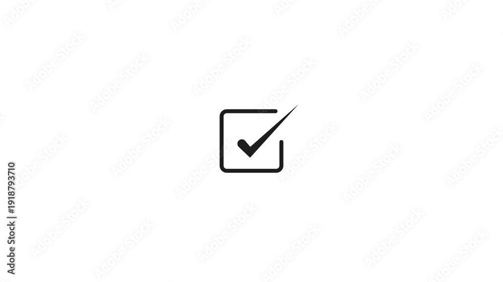 Check mark animation for success and approval. Correct action ...