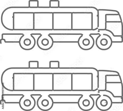 Vector set of transportation icons featuring a flat cartoon illustration of a truck, car, bus, and train for delivery and cargo vehicle traffic symbols