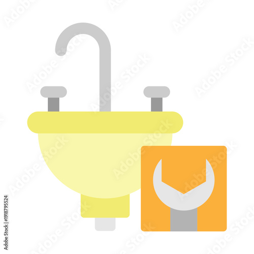Basin Wrench  Vector Flat Icon Design