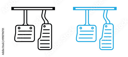 Brake Pedal Icon Line Vector Illustration. Pedals line icon, car accident and safety related vector illustration