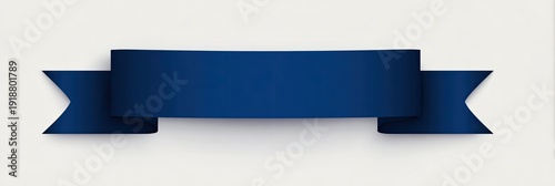 Free Download A simple, flat, dark blue banner with pointed ends on a white background - GFXLoad