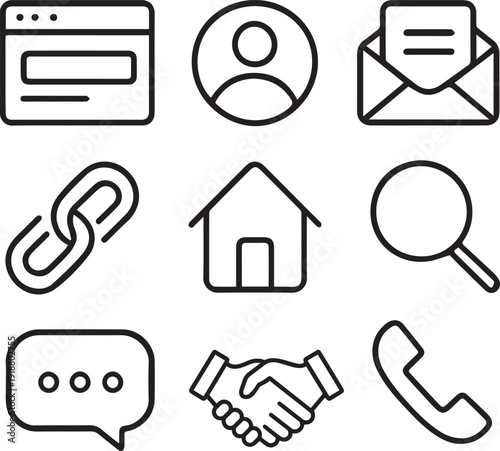 Collection of web and communication icons