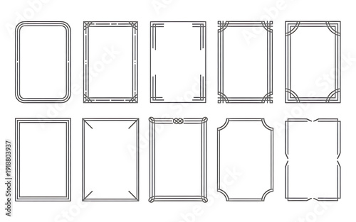 Wallpaper Mural Modern Collection of Thin Line Rectangular Frames and Decorative Borders for Invitations, Awards, and Graphic Design Torontodigital.ca